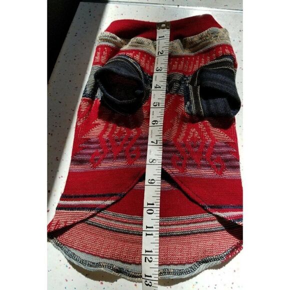 Handmade Dog Cat Summer Sweater SMALL Upcycled STRIPED RED BLUE TAN SWEATER - Picture 8 of 11